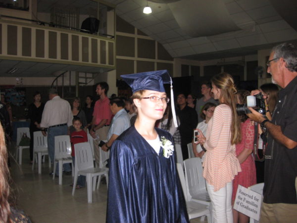 Walking down aisle